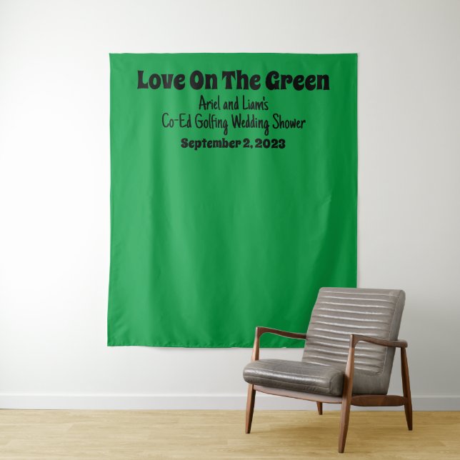 Tenture Funny "L'Amour Sur Le Vert" Wedding shower De Golf (En situation)