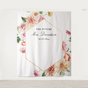 Tenture Futur Mme Blush Fête des mariées Florale Contexte