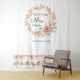 Tenture Futur Mme Gold Floral Fête de l'mariée de fond