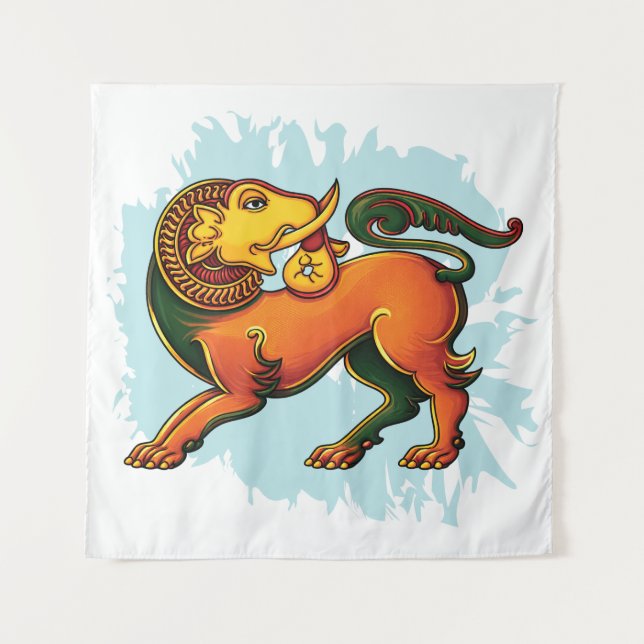 Tenture Gajasinha – Mythical Guardian of Strength (Devant)