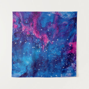 Tenture Galaxie spatiale aquarelle ciel nocturne avec étoi