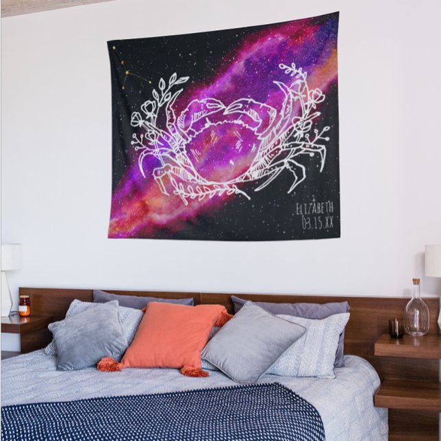 Tenture Galaxy Cancer Constellation Nom Zodiac Signal (Créateur téléchargé)
