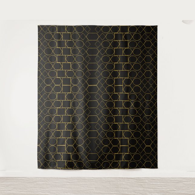 Tenture Galmourous Golden Geometric pattern (Devant)