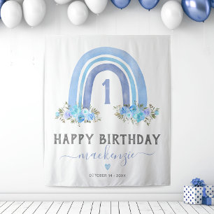 Tenture Garçon Boho Anniversaire Premier Arc-en-ciel