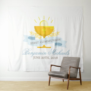 Tenture Garçons première sainte communion personnalisée