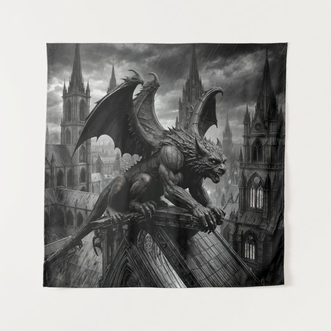 Tenture Gargoyle réveil sur le toit de la cathédrale tremp (Devant)