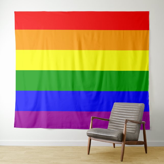 Tenture Gay Lesbian Pride du drapeau arc-en-ciel (En situation (horizontale))