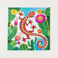 Gecko du Sud-Ouest avec Fleurs de Cactus