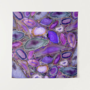 Tenture Geodes cristal motif - violet et violet