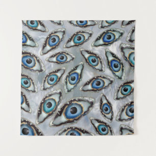 Tenture Géodes et cristaux Motifs des yeux maléfiques sur