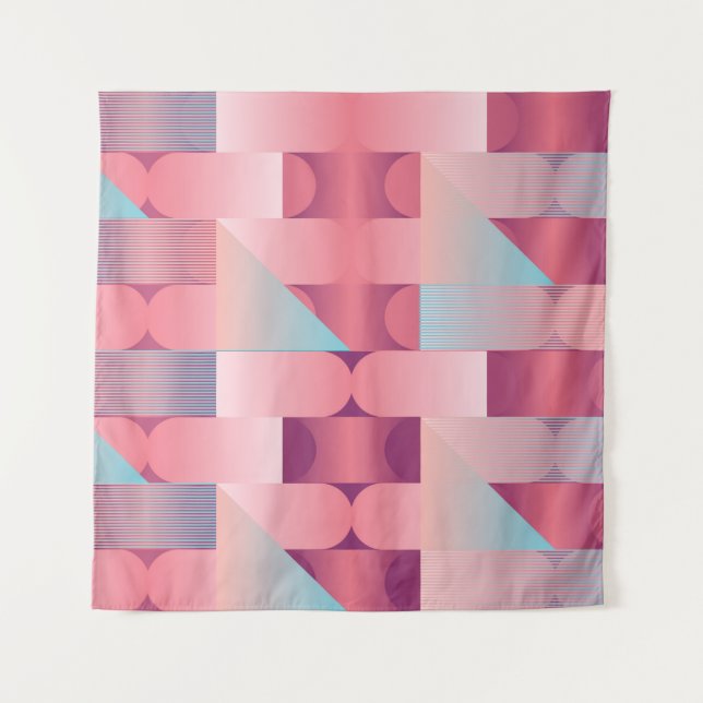 Tenture Geometric surface pattern with triangles, circles  (Devant)