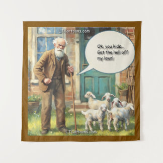 Tenture Get Off My Lawn – Goat Edition