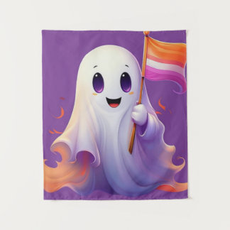 Tenture Ghost whit lesbian flag