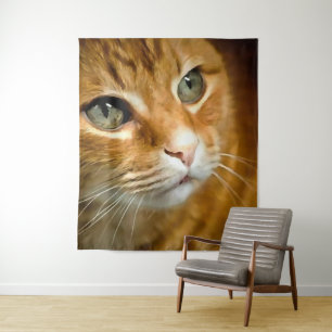 Tenture Gingembre adorable Tabby Chat Poster Portrait anim
