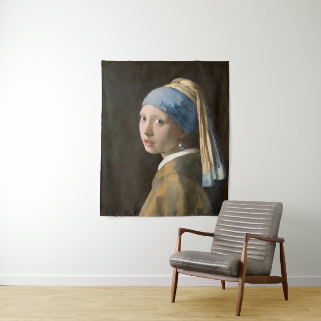 Tenture Girl with a Pearl Earring-Johannes Vermeer Art (En situation)