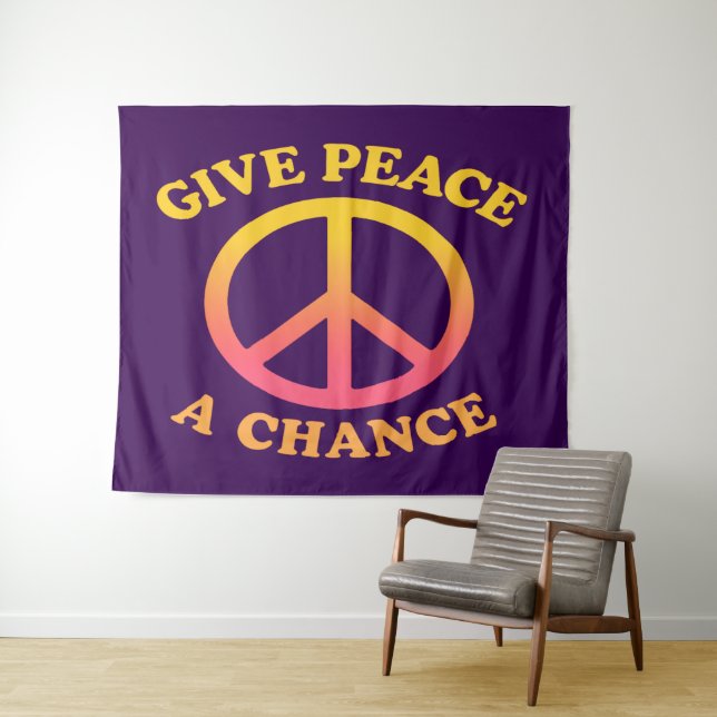Tenture 'Give Peace a Chance' Tapestry (En situation (horizontale))