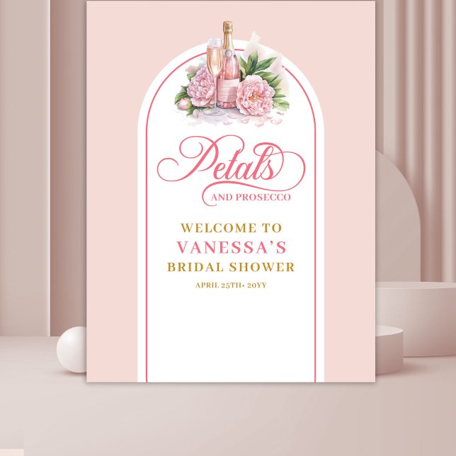 Tenture Glam petals and prosecco shower banner blush gold (Glam petals and prosecco shower banner blush gold)