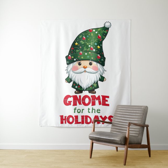 Tenture Gnome Pour Les Vacances Drôle & Adorable Noël (En situation)