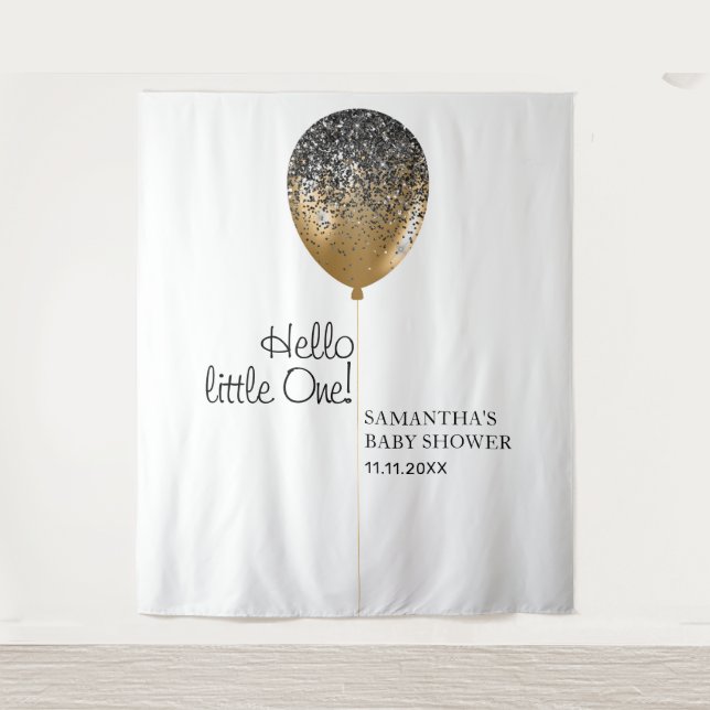 Tenture Gold Balloon Baby Shower Celebration backdrop (Devant)