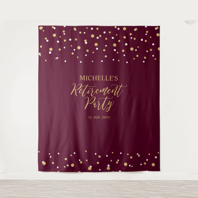 Tenture Gold & Burgundy Confetti Retraite (Devant)