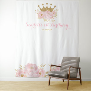 Tenture Gold Crown Princess Anniversaire de photos Booth