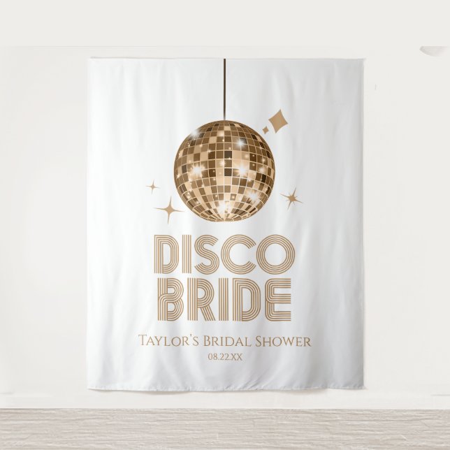 Tenture Gold Disco Ball Disco Bride Fête des mariées (Devant)