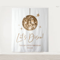Gold Disco Ball Let's Disco Anniversaire