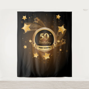 Tenture Gold Stars Anniversaire Tapestry
