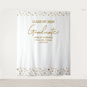 Tenture Gold White Class of 2024 backdrop graduation
