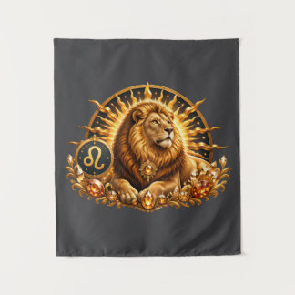 Tenture Gold Zodiac Sign Leo With Gemstones