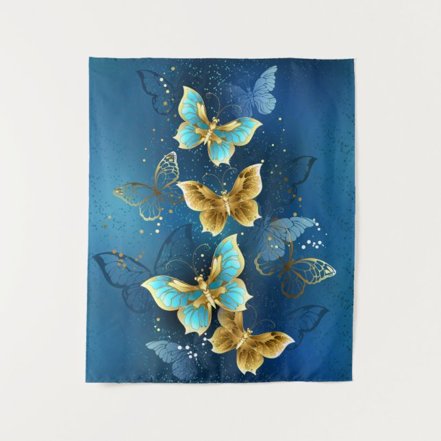 Tenture Golden butterflies (Devant)