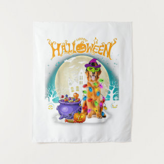 Tenture Golden Retriever Witch Costumes Halloween Lights
