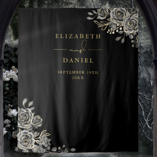 Tenture Gothique Floral Rose Mariage Photo Booth fond