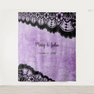 Tenture Gothique Violet Grunge noir dentelle arrière-plan 