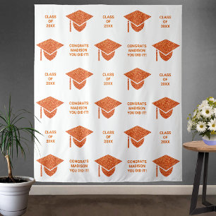 Tenture Grad Glam Orange Casquette Chic Parti Selfie Photo