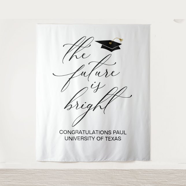 TENTURE GRADUATION BACKDROP BANNER THE FUTURE IS BRIGHT (Devant)