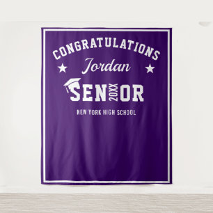 Tenture Graduation moderne violet - Photo Booth Arrière-pl
