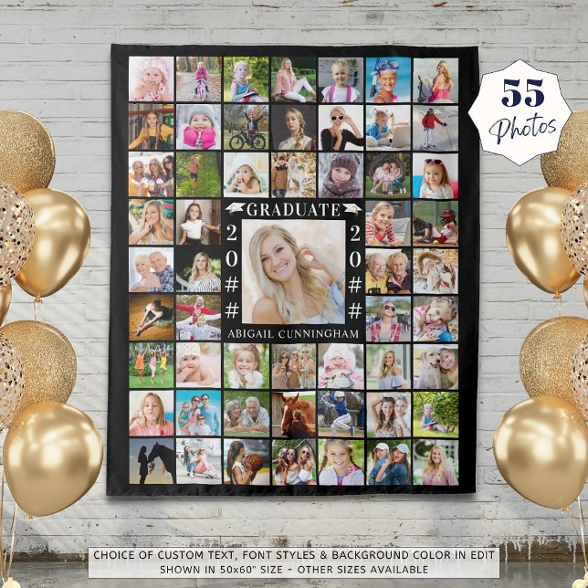 Tenture Graduation Party 55 Photo Collage arrière-plan per (Créateur téléchargé)