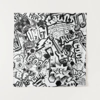 Graffiti Abstrait en noir et blanc
