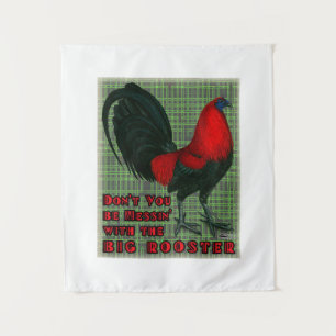 Tenture Grand Coq Rouge