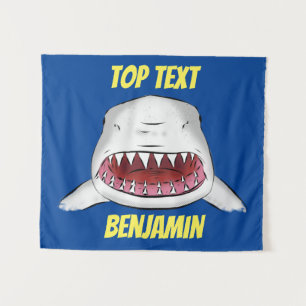 Tenture Grand requin blanc moyen dessin animé
