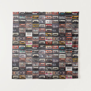 Tenture Grande collection de cassettes audio. Musique rétr