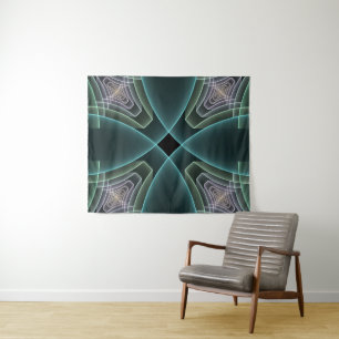 Tenture Graphique géométrique Turquoise moderne
