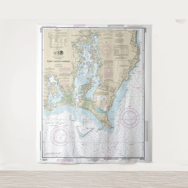 Tenture Graphique nautique du port de Point Judith 13219 (Devant)