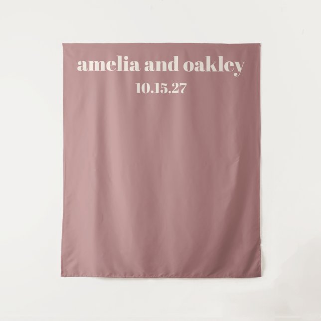 Tenture Gras minimal Dusty Rose personnalisé fond de maria (Devant)