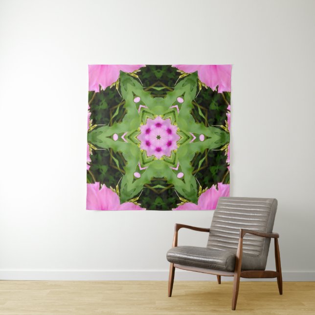 TENTURE GREEN AND PINK ABSTRACT DRAWING. SAMER BRASIL. 4 (En situation (horizontale))