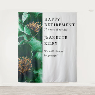 Tenture Green Elegant Floral Retirement Party Contexte