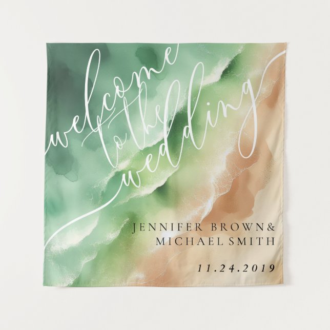 Tenture Green Ocean Beach Hot Party Welcome Backback (Devant)