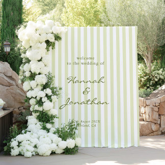 Tenture Green Stripes Wedding