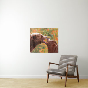 Tenture Grizzly Bear Maman et Cub Peinture Faune Art
